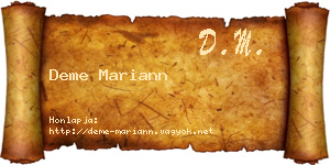 Deme Mariann névjegykártya