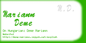 mariann deme business card